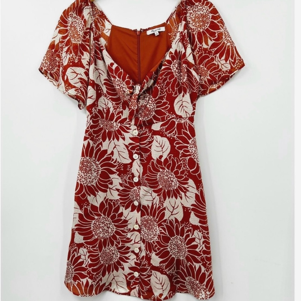 Madewell Rust and Cream Floral Dress